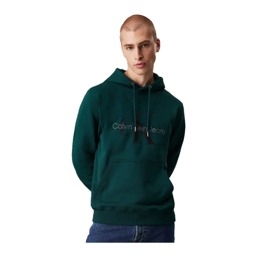 Calvin Klein Jeans Groene hoodie met logoprint Green Heren