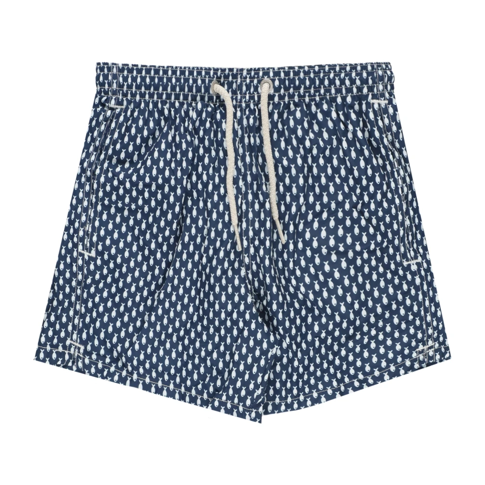 Mc2 Saint Barth Boys Blue Jean Lighting Swim Trunk - Kids Swimming Trunks - 10 Y - Kids