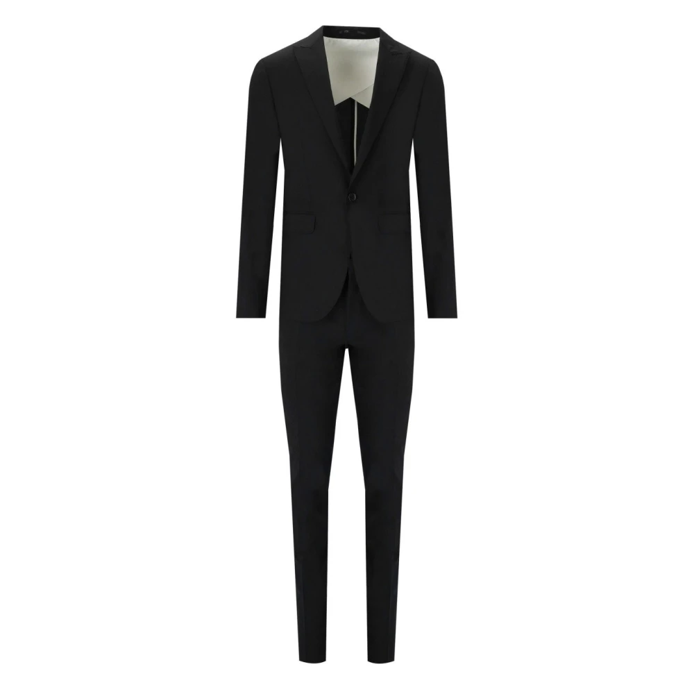 Dsquared2 Tokyo Svart Kostym, Slim Fit, Stretch Ull Black, Herr