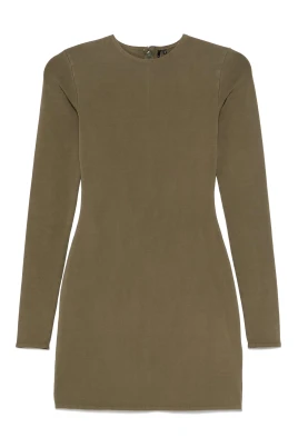 Military Cotton Spandex LS Mini Klänning