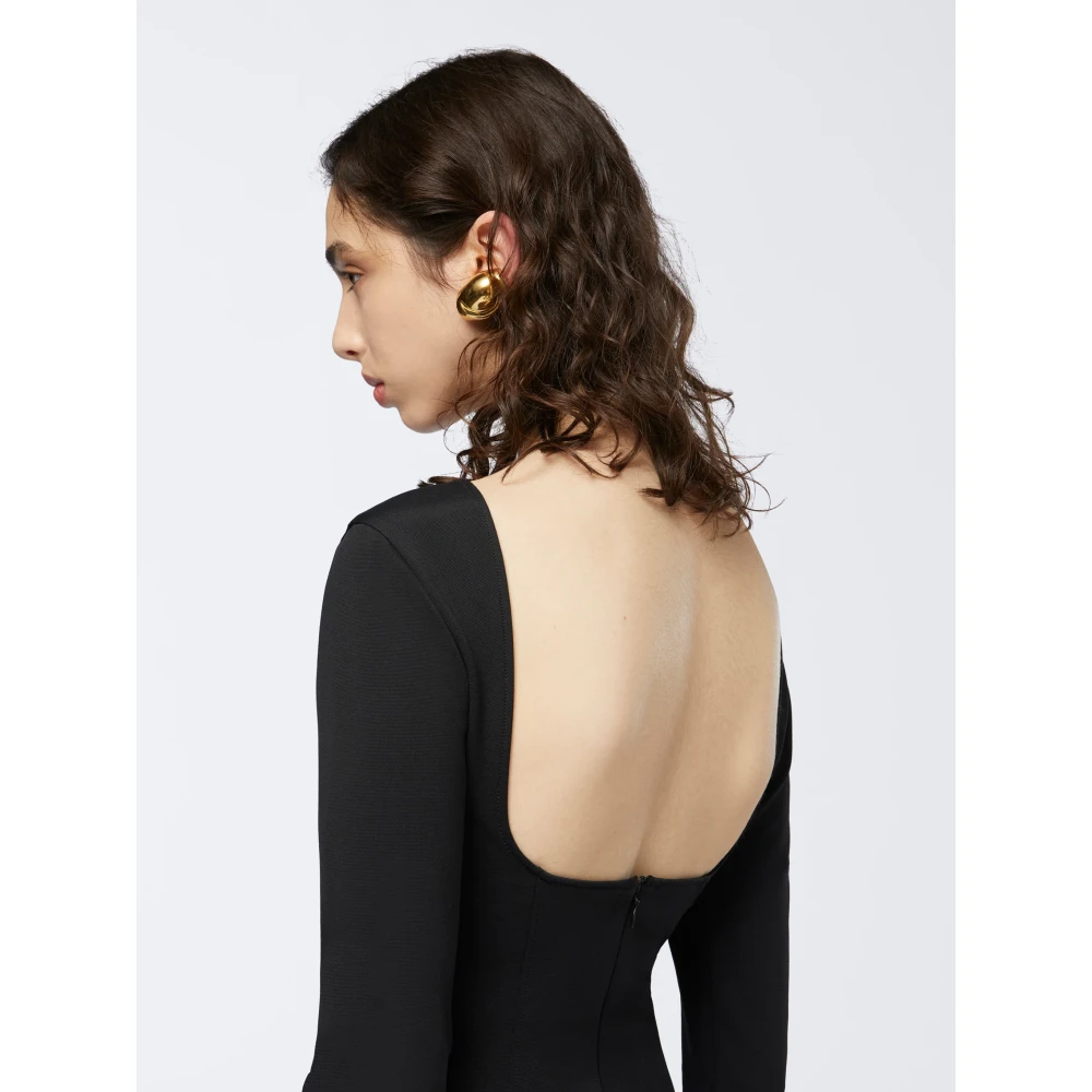 Andamane Zwarte Viviana Mini Jurk met Lange Mouwen Black Dames