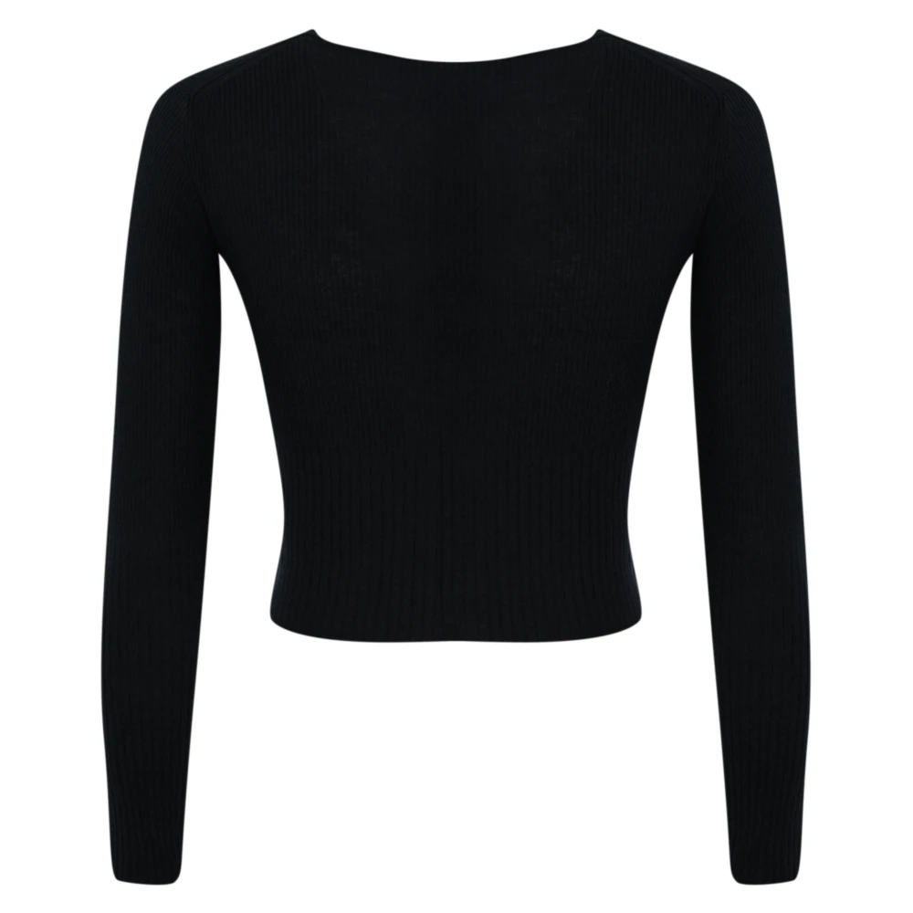 Max Mara Studio Blauwe zijden en wollen trui Blue Dames