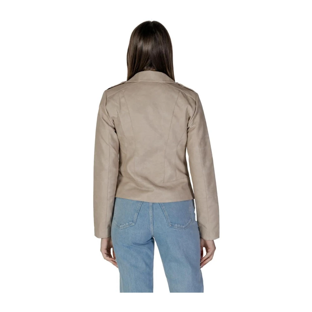 Only Beige Polyester Jas & Jas Beige Dames