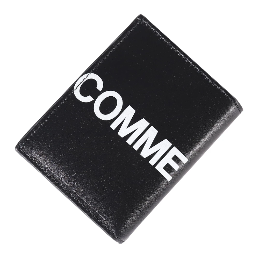 Comme des Garçons Zwarte Logo Bi-fold Portemonnee Kaartsleuven Black Unisex