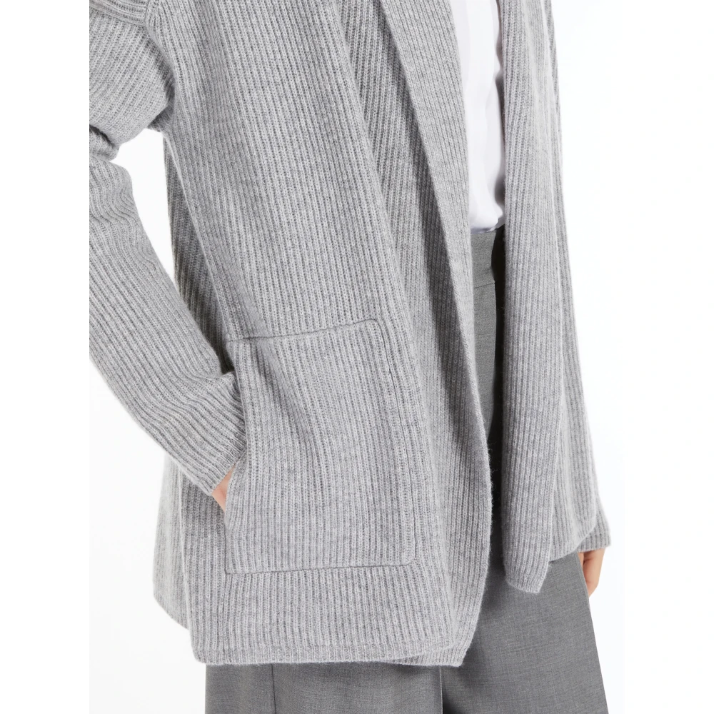 Max Mara Studio Grijze Vest met Shawl Kraag Gray Dames