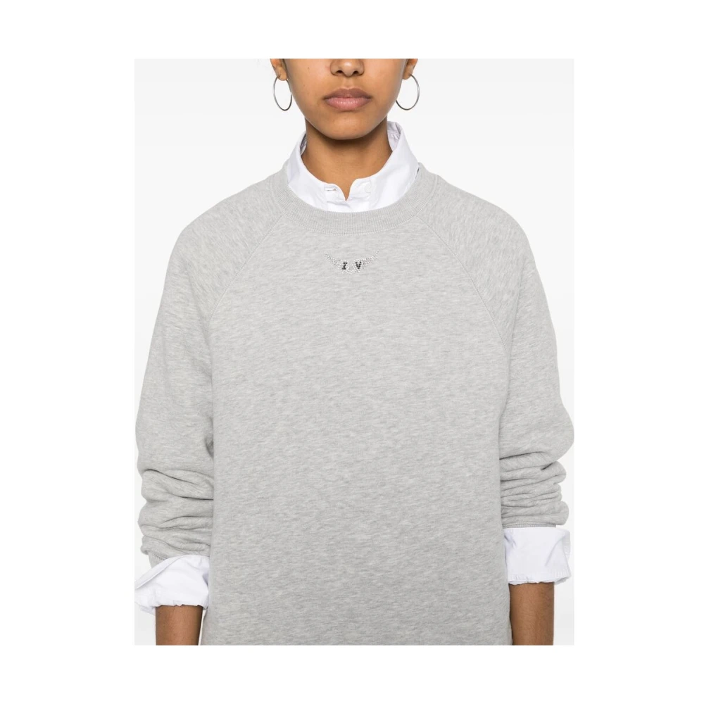 Zadig & Voltaire Grijze Kristalvleugels Sweatshirt Gray Dames