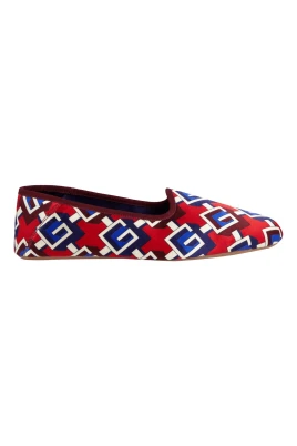 Geometriska G-tryckta Satin Voyage-tofflor