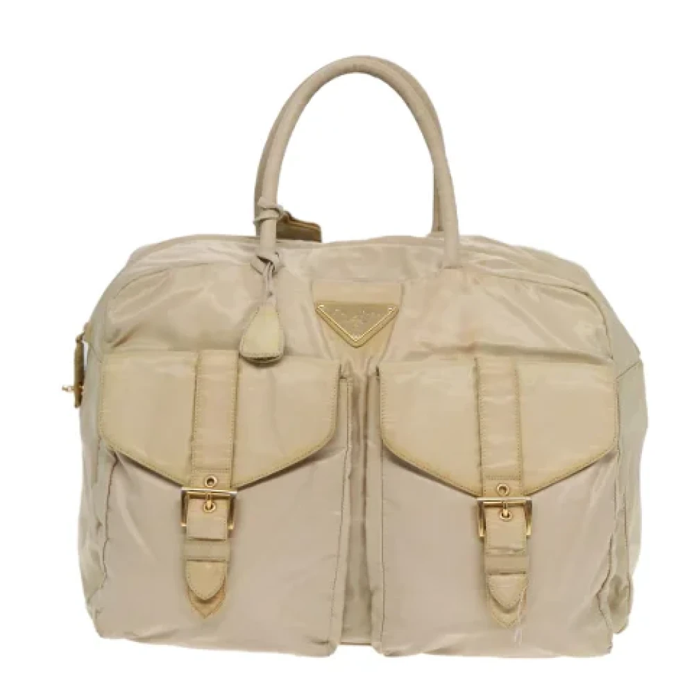 Prada Vintage Pre-owned Fabric prada-bags Beige Dames