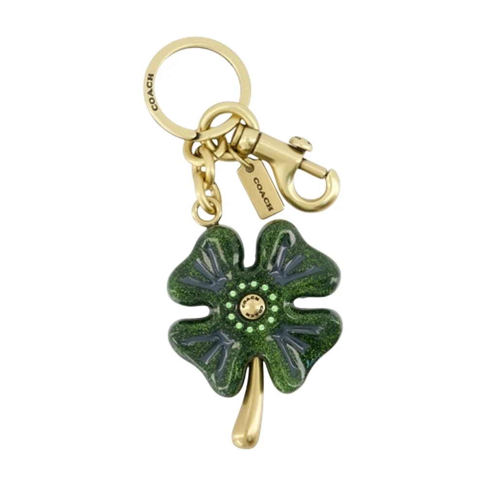 Coach Women's Multicolor Keychains, One Size, Four Leaf Clover Bag Charm