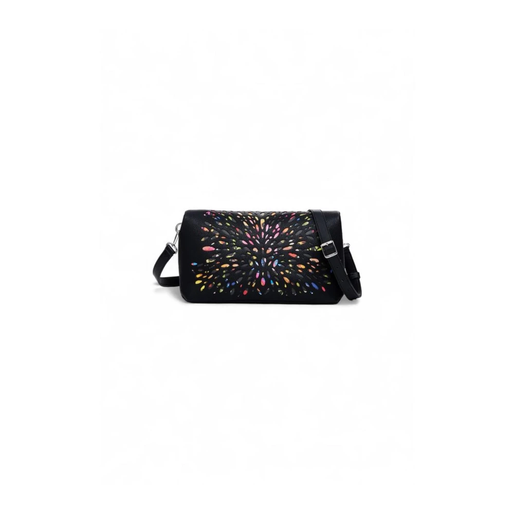 Desigual Zwarte Polyethyleen Handtas met Polyurethaan Samenstelling Black Dames