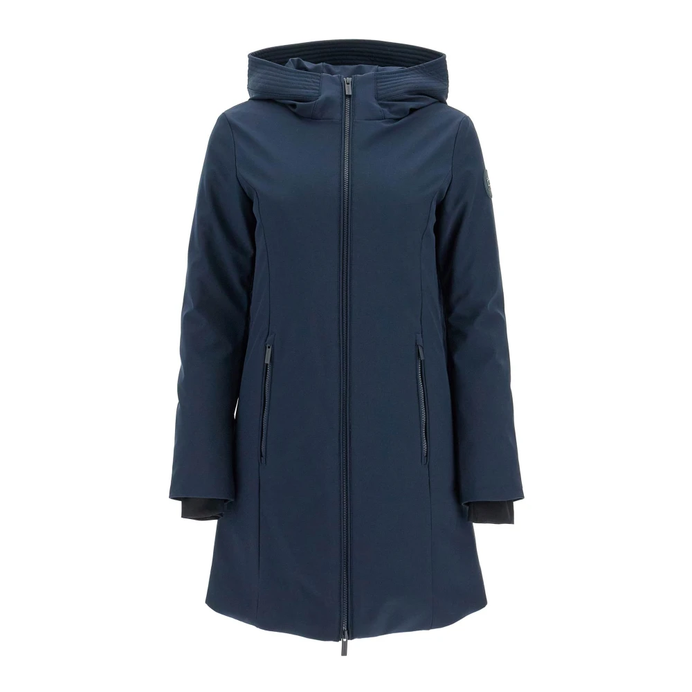 Woolrich Softshell donsparka met capuchon Blue Dames