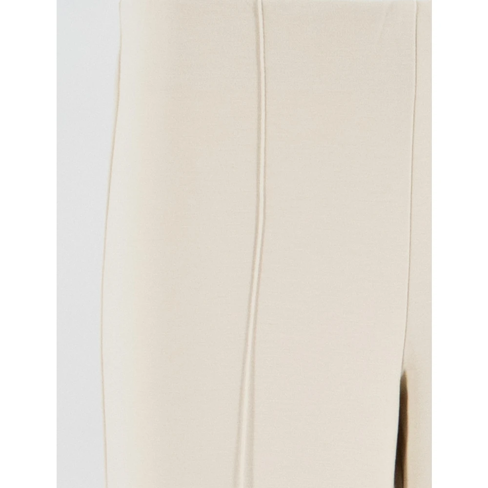 Le Tricot Perugia Wijde broek met gestreken vouw Beige Dames