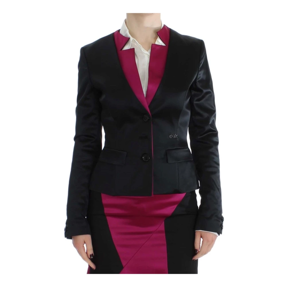 Exte Women's Black Logo Detail Blazer Jacket