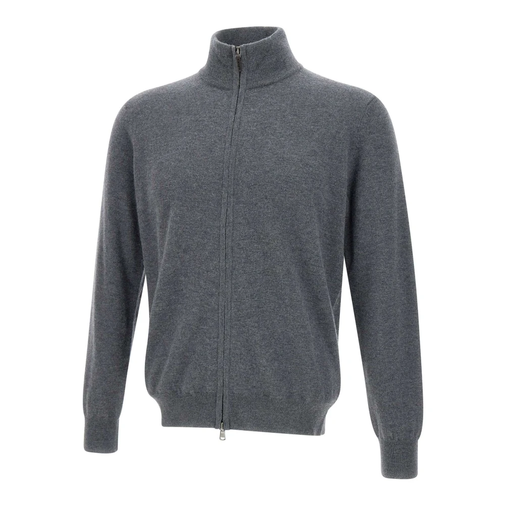 Kangra Merino Wol Vest Grijs Rits Sweater Gray Heren