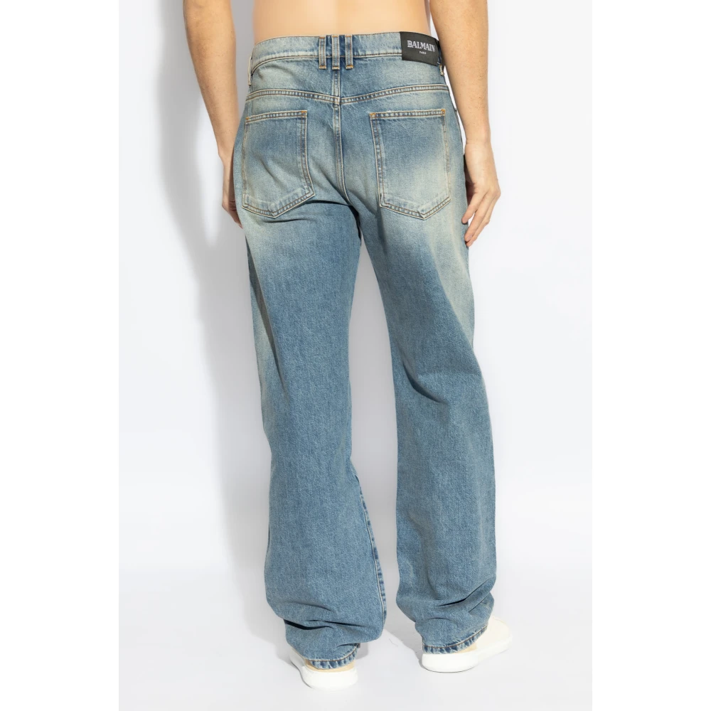 Balmain Jeans met vintage-effect Blue Heren