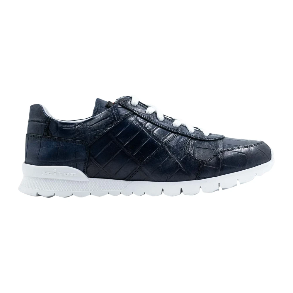Kiton Leren Krokodillen Sneakers Heren Schoenen Blauw