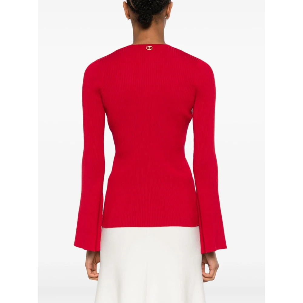 Twinset Rode Trui met Twist Detail Red Dames