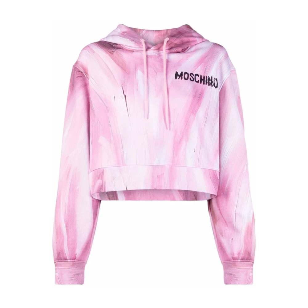 Moschino Women's Pink Cotton Sweatshirt Jumpers Hoodies 2XS
