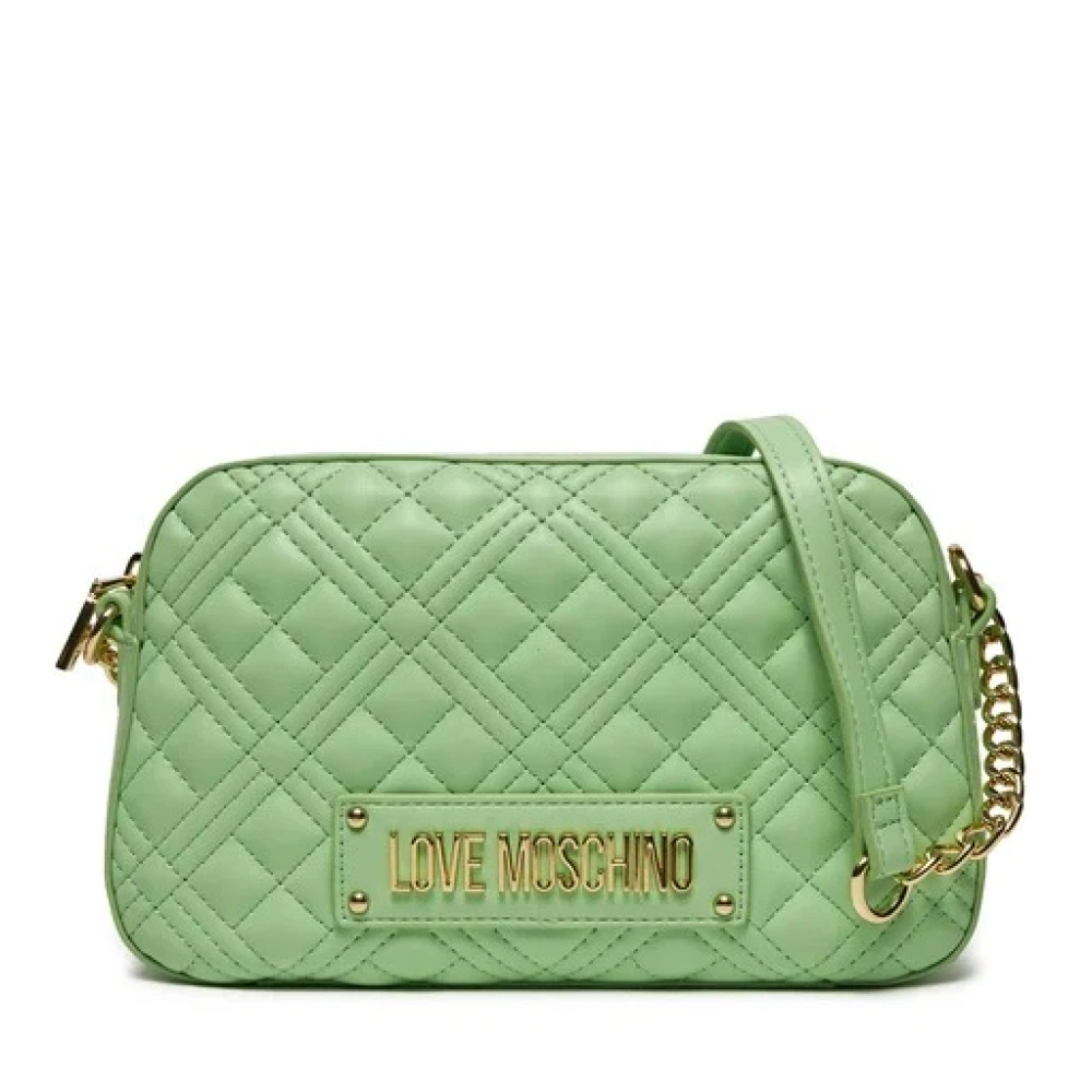 Love Moschino Gewatteerde PU Schoudertas Green Dames