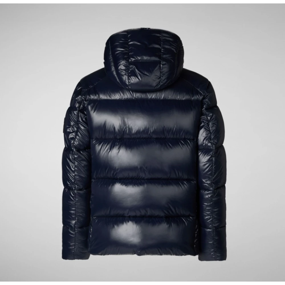 Save The Duck Kort Donsjack met Capuchon Blue Heren