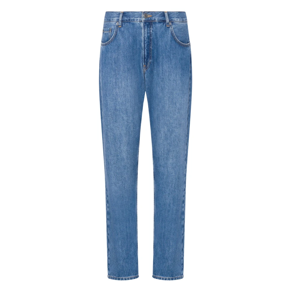 Moschino Blauwe Regular Fit Katoenen Jeans Blue Heren