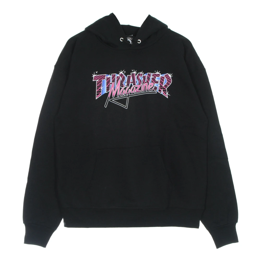 Thrasher Zwarte Logo Hoodie met Kangoeroezak Black Heren