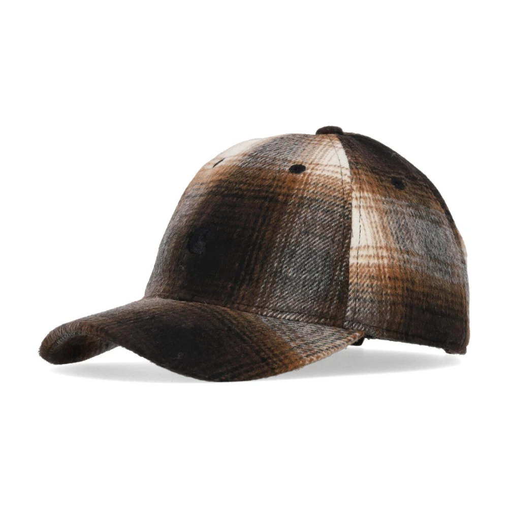 Carhartt WIP Geruit Gebogen Klep Pet Bruin Zwart Multicolor Heren