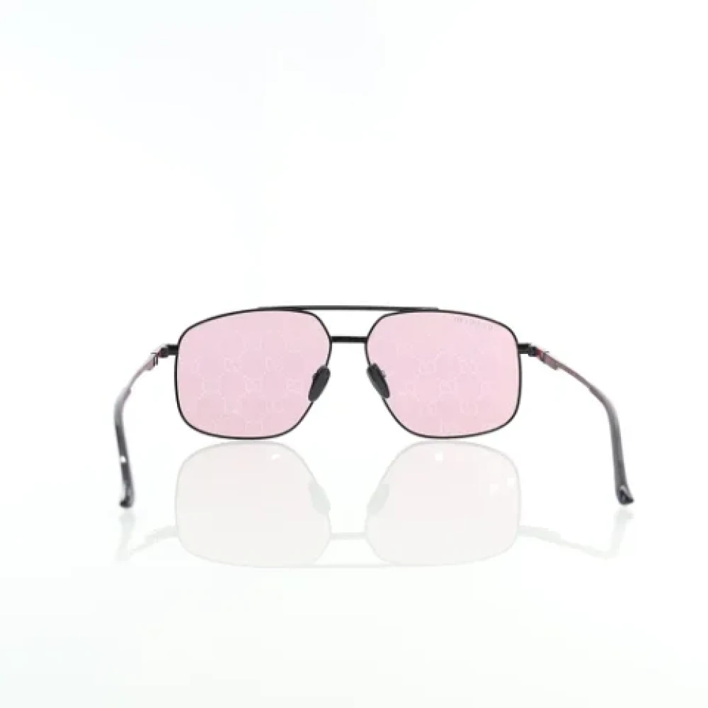 Gucci Vintage Pre-owned Metal sunglasses Black Dames
