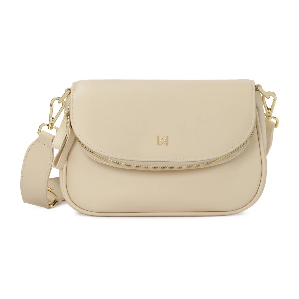 Kazar Roomkleurige handtas met een zak in de klep Beige Dames