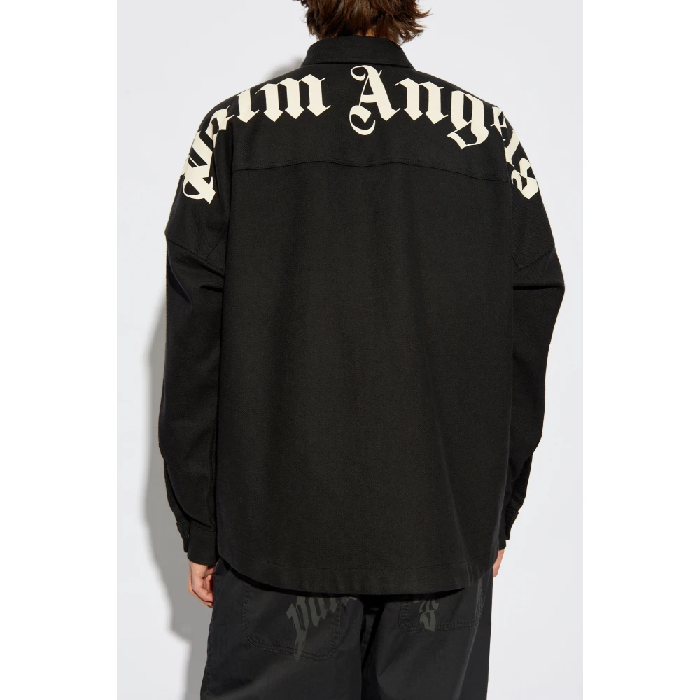 Palm Angels Logo shirt Black Heren