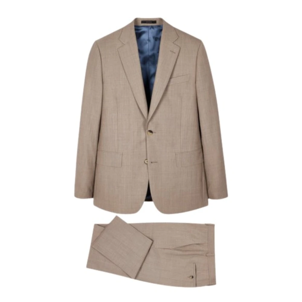 PS By Paul Smith Wol 2-Knops Getailleerd Pak Beige Heren