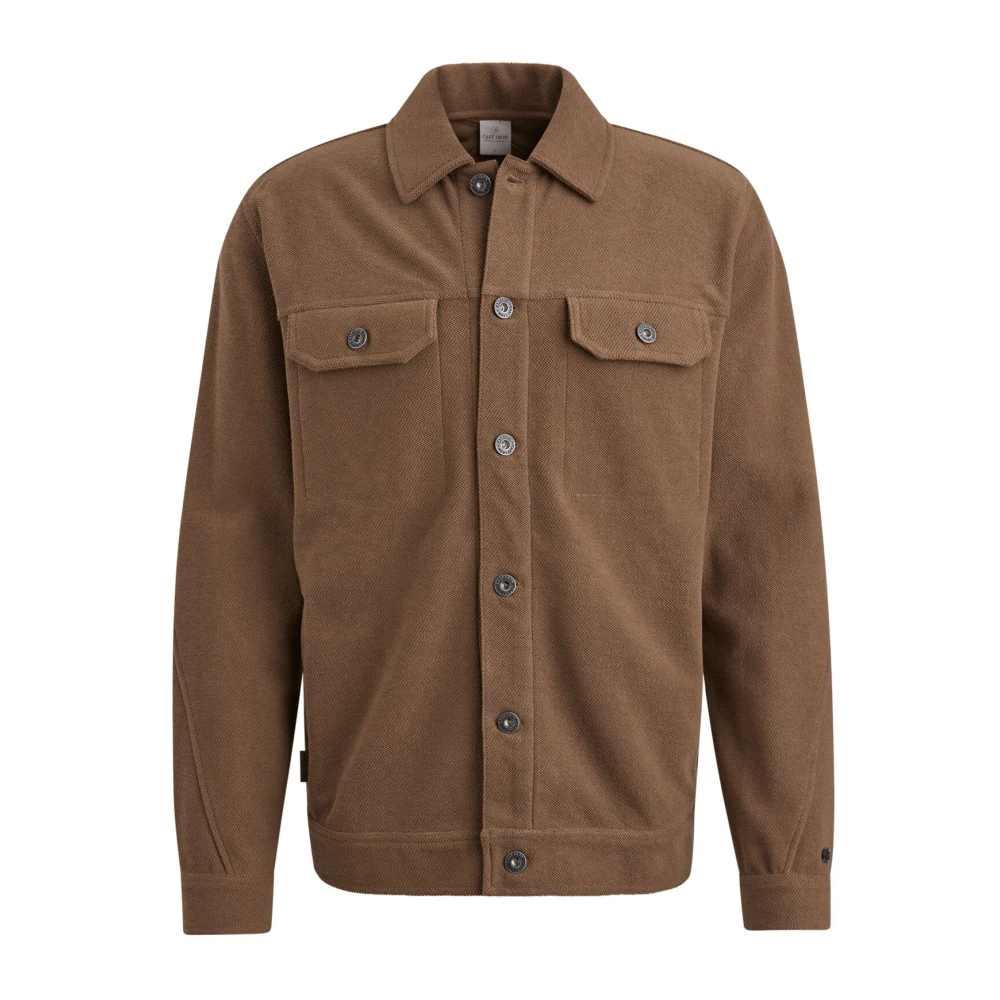 Cast Iron Deluxe Twill Jersey Knoopjas Brown Heren