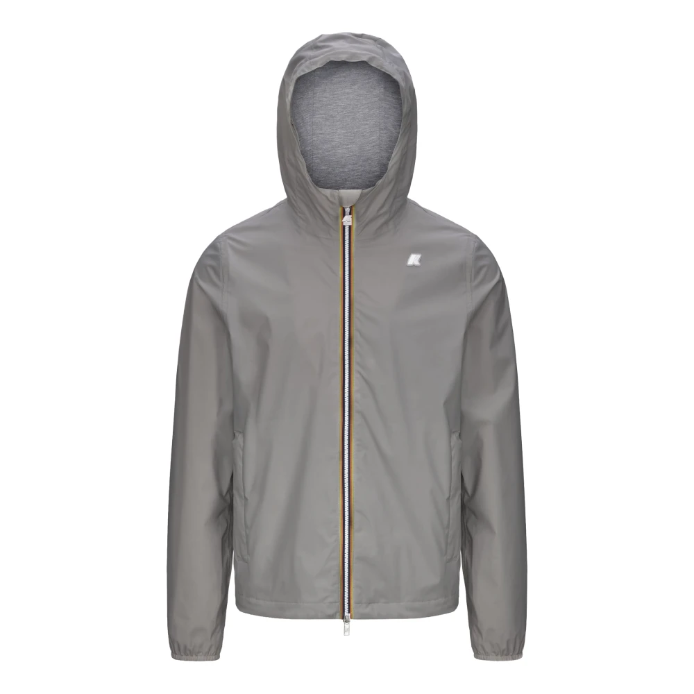 K-Way Men's Gray Rain Jackets, 2XL, Jack Stretch Nylon Jersey