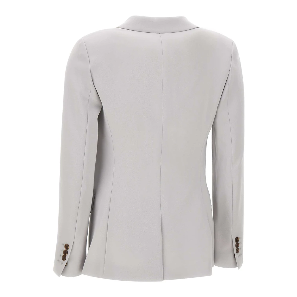 Theory Grijze Blazer Lichtgewicht Crepe Stof Gray Dames