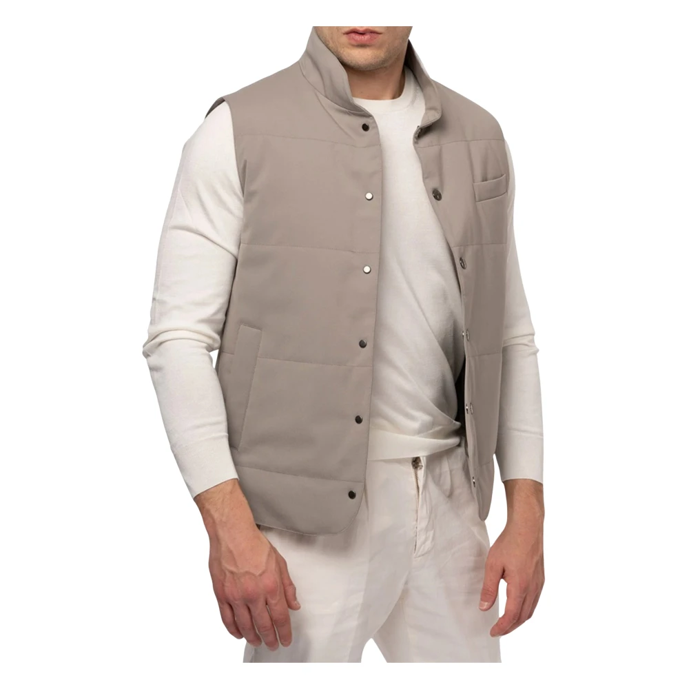 Montecore Men's Gray Waistcoats, L, Stud Button Fastened Gilet