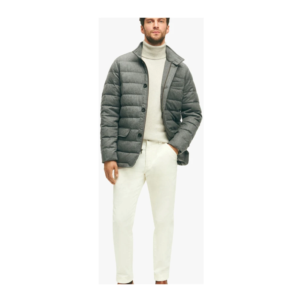 Brooks Brothers Grijze wollen dons puffer blazer Gray Heren