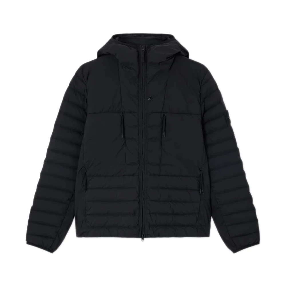 Stone Island Black Padded Hooded Coat - Male - Winter Jackets - 2XL - Jackets