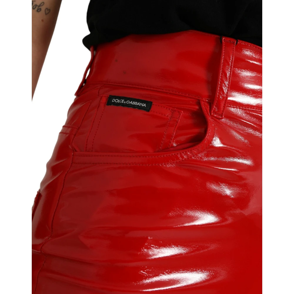 Dolce & Gabbana Rode High-Waist Skinny Broek Red Dames