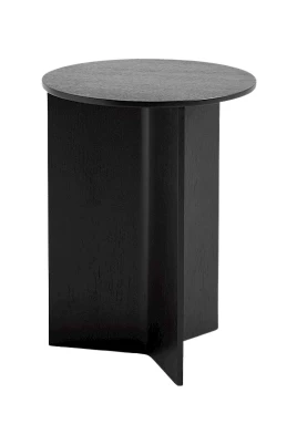 Runt Träbord Svart Ek