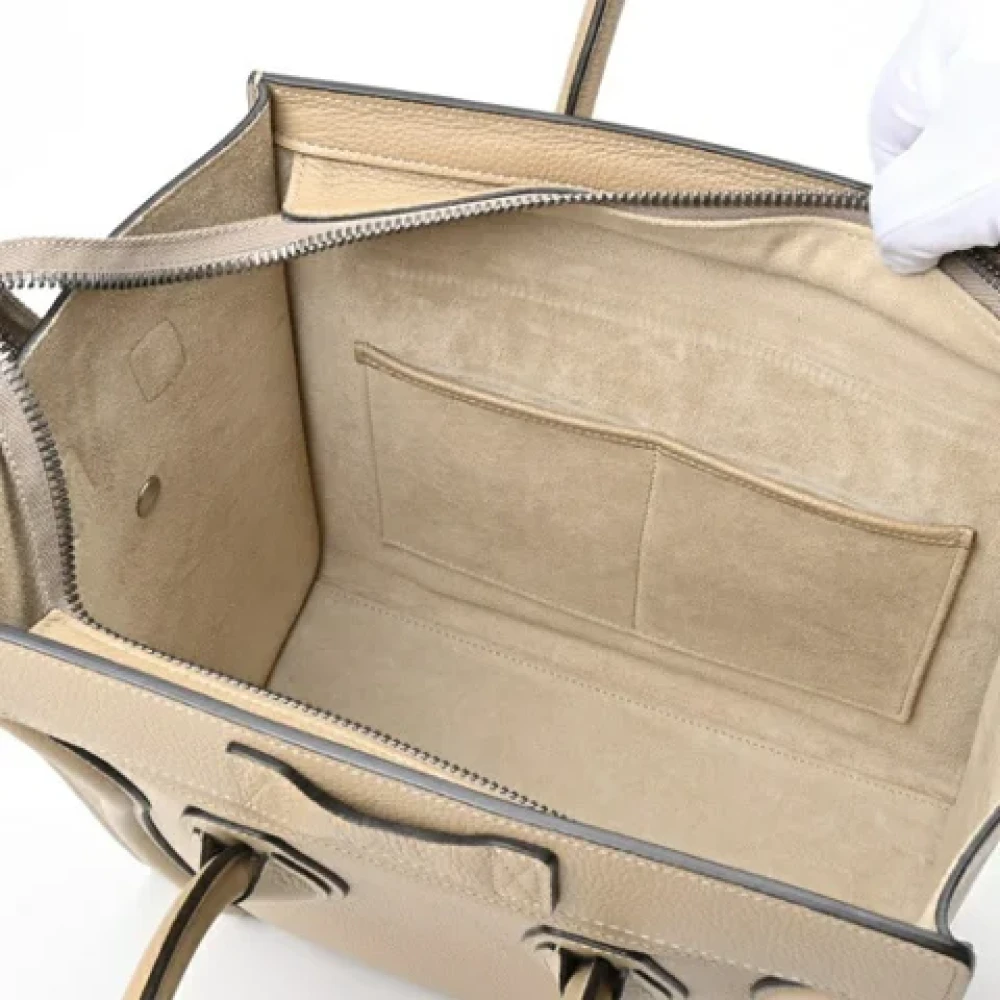 Celine Vintage Pre-owned Leather celine-bags Beige Dames