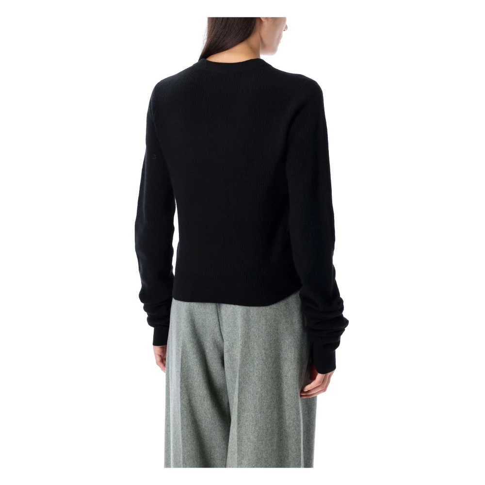 The Garment Zwarte Gebreide V-Hals Trui Aw24 Black Dames