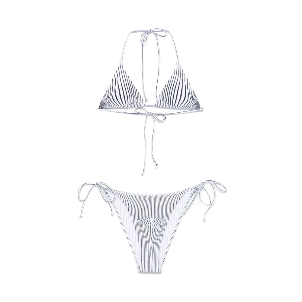 Jean Paul Gaultier Witte Strandkleding Set Driehoek Cup White Dames