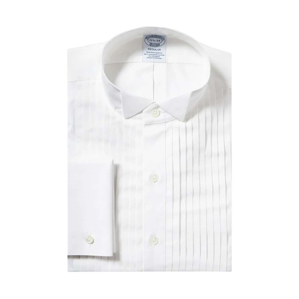 Brooks Brothers Wit Overhemd van Supima Katoen Regular Fit met Vleugelkraag White Heren