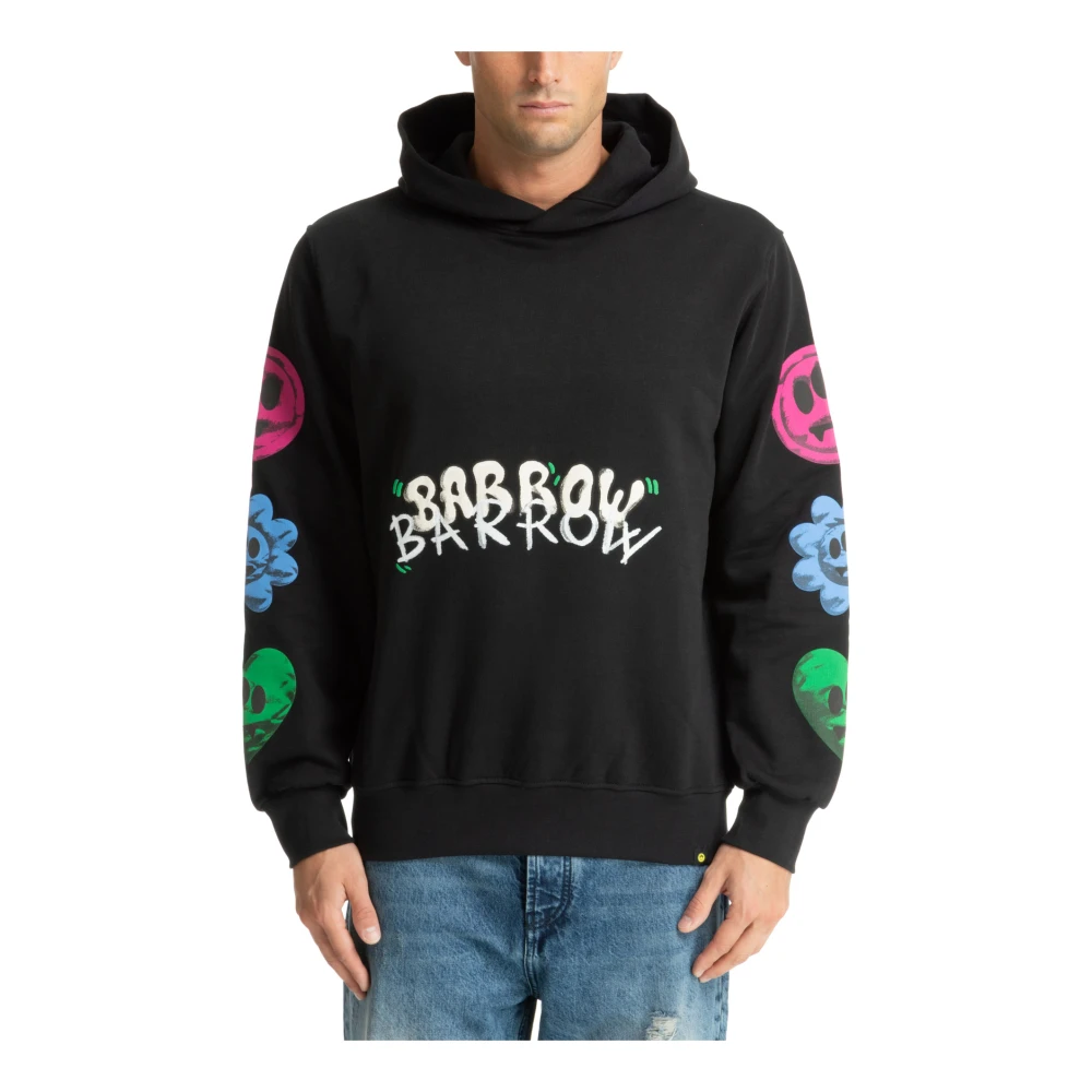 Barrow Gestreept Logo Hoodie Black Heren
