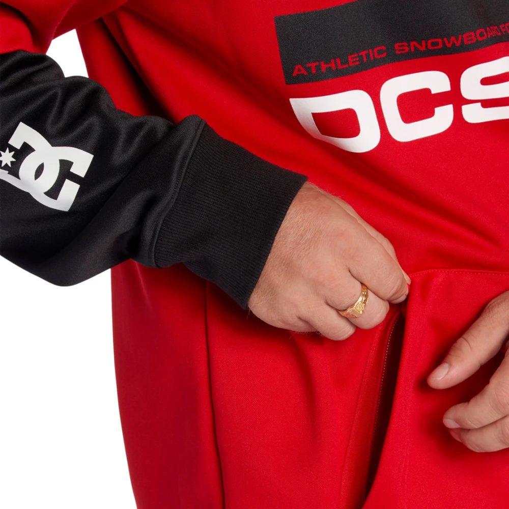 DC Shoes Rode Sweater met Afneembare Capuchon Red Heren