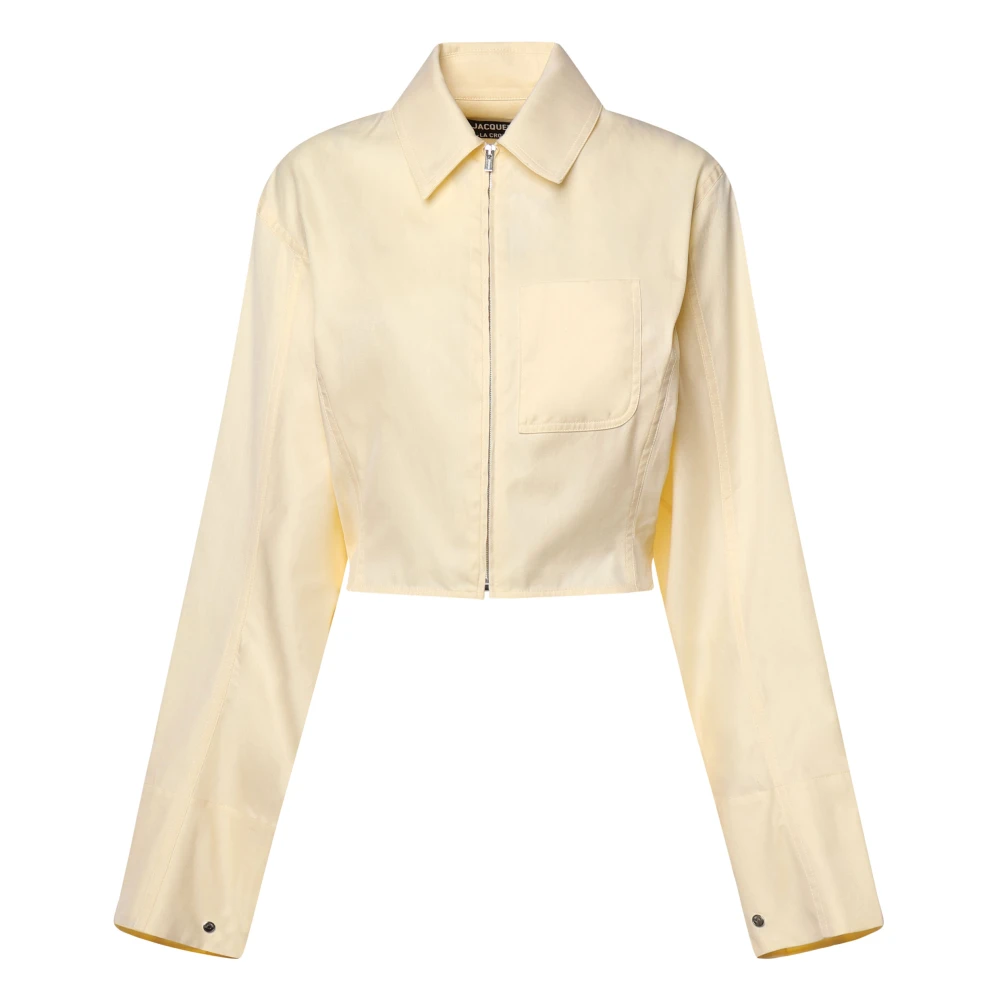 Jacquemus Gele Crop Shirt met Rits Yellow Dames