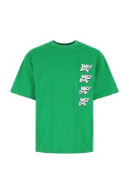 T-shirt z zielonej zielonej bawełny