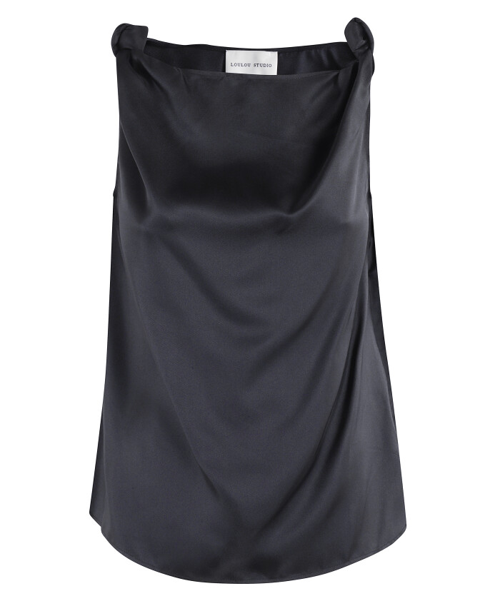 haut-noir-en-soie-drape-sans-manches