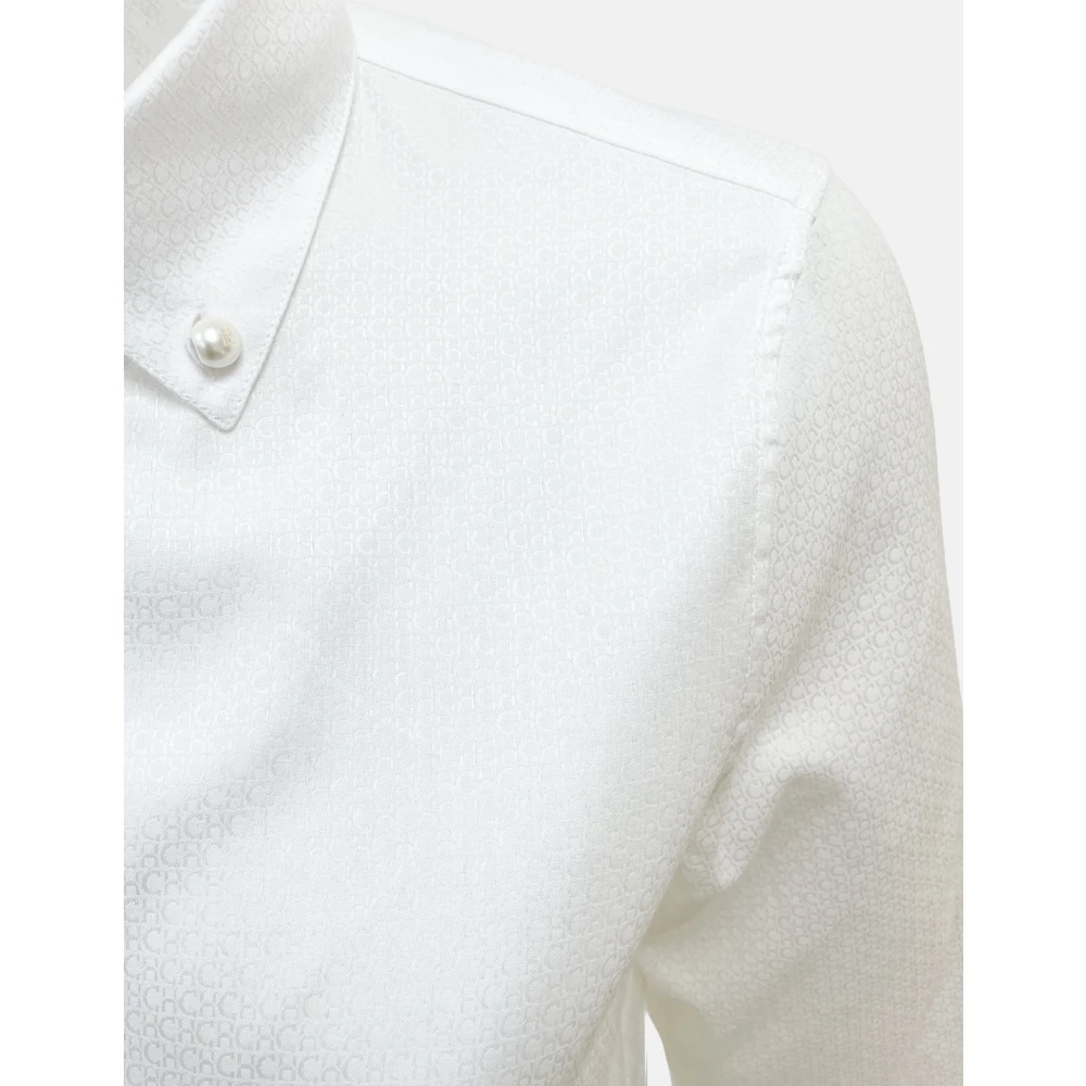 Carolina Herrera Klassieke getailleerde Jacquard Poplin shirt White Dames
