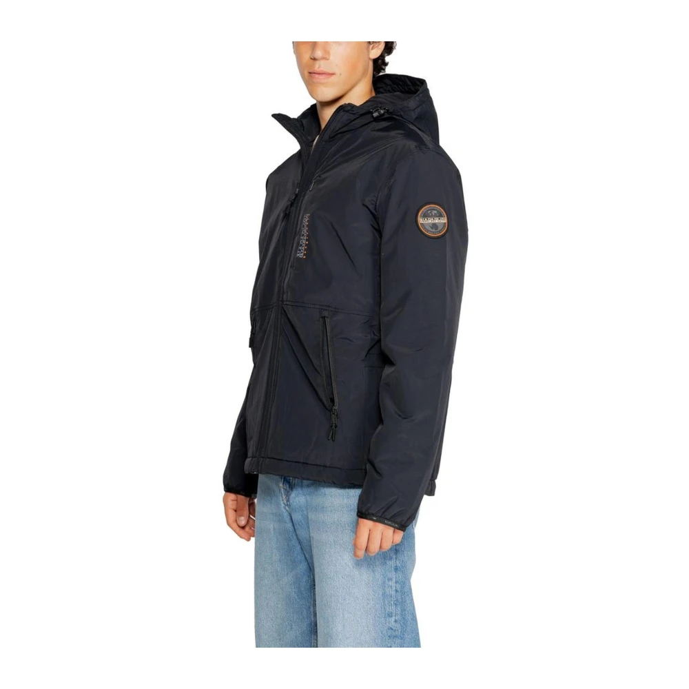 Napapijri Zwarte Lichtgewicht Polyamide Jas Heren Collectie Black Heren